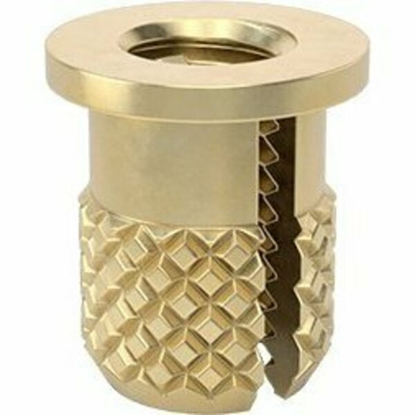 Bsc Preferred Brass Screw-to-Expand Inserts Flanged M4 x 0.7 mm Thread 8 mm Installed Length, 50PK 94510A245